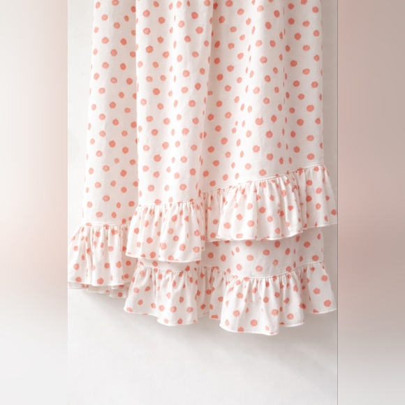 Oscar de la Renta Pink Polka Dot Ruffle Nightgown|Luxury Sleepwear|Night Top S - Picture 5 of 8